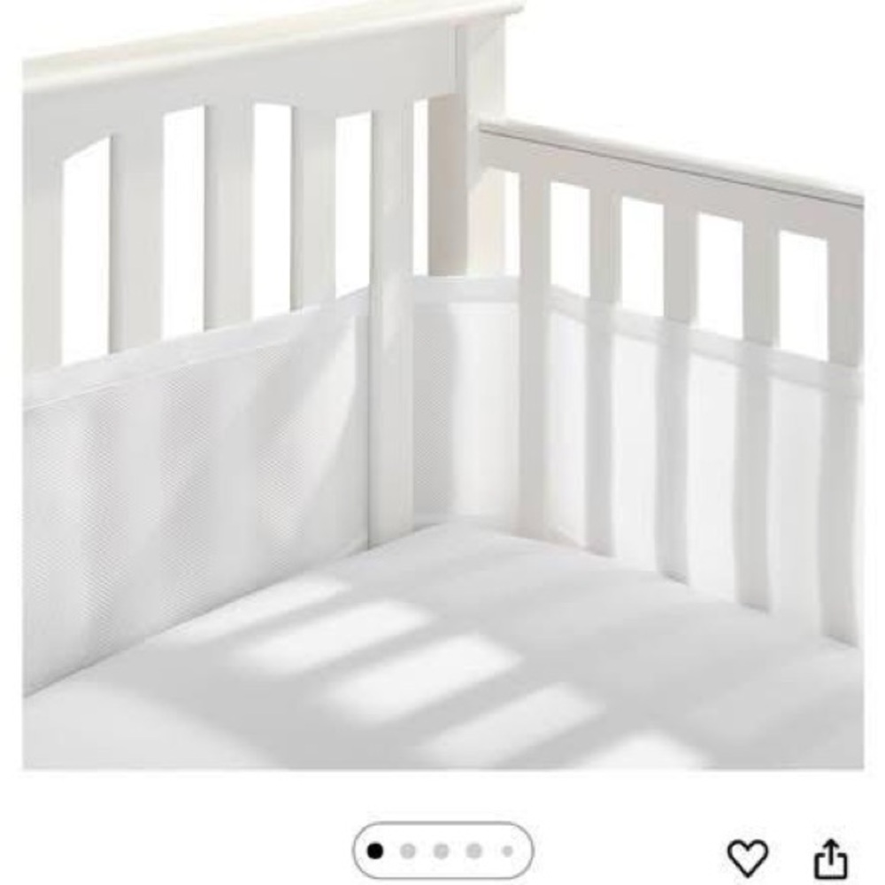BreathableBaby Breathable Mesh Liner for Full-Size Crib, White